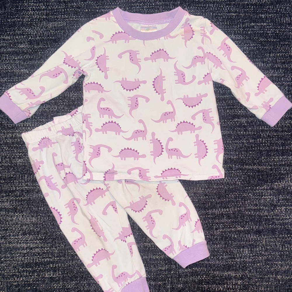 Charming Lavender Dinosaur Kids Pajama Set